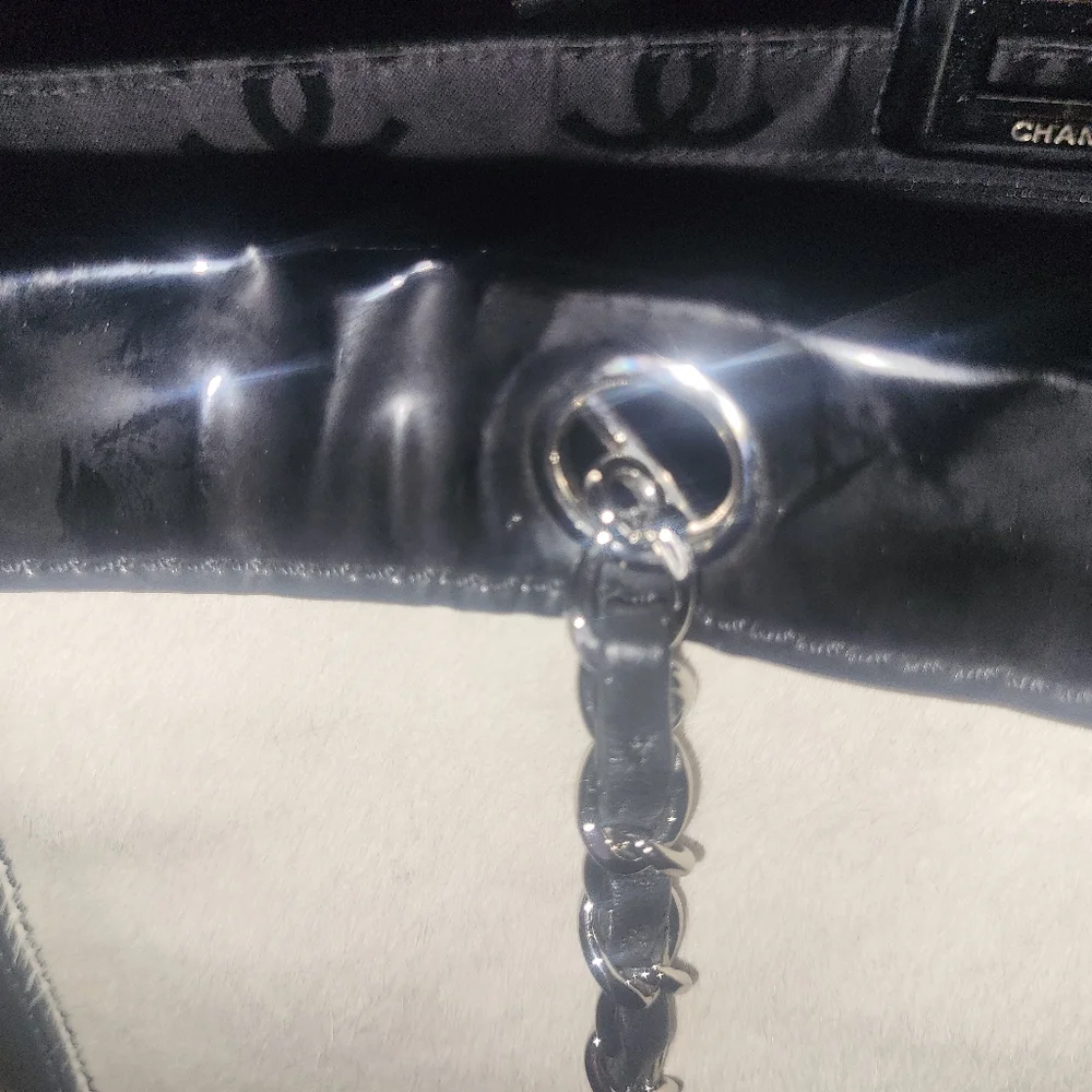Chanel Black Patent Leather and White Pony Hair*  Runway Tote - Picture 13 of 14